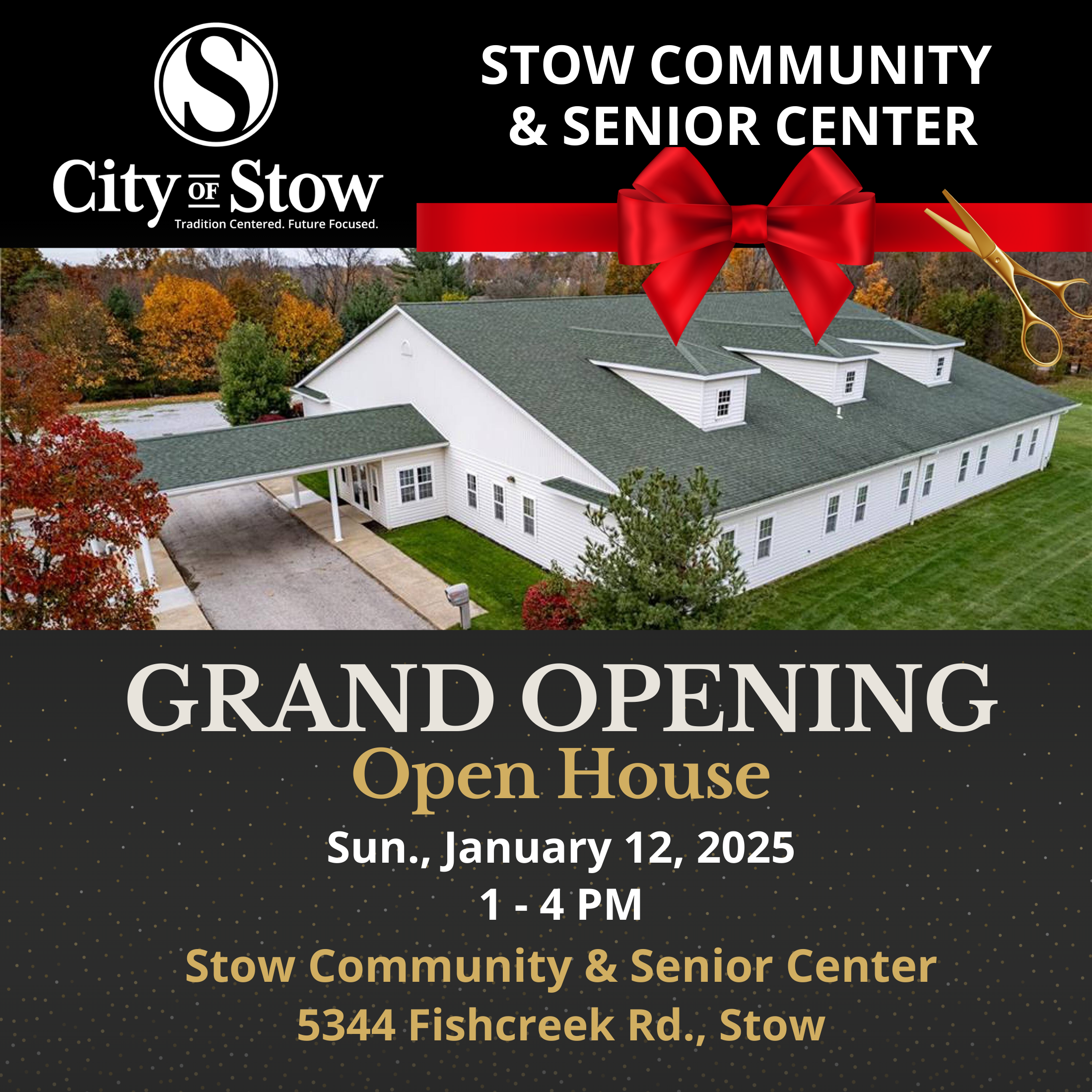 Stow Community Senior Center Grand Opening Invite (800 x 800 px)