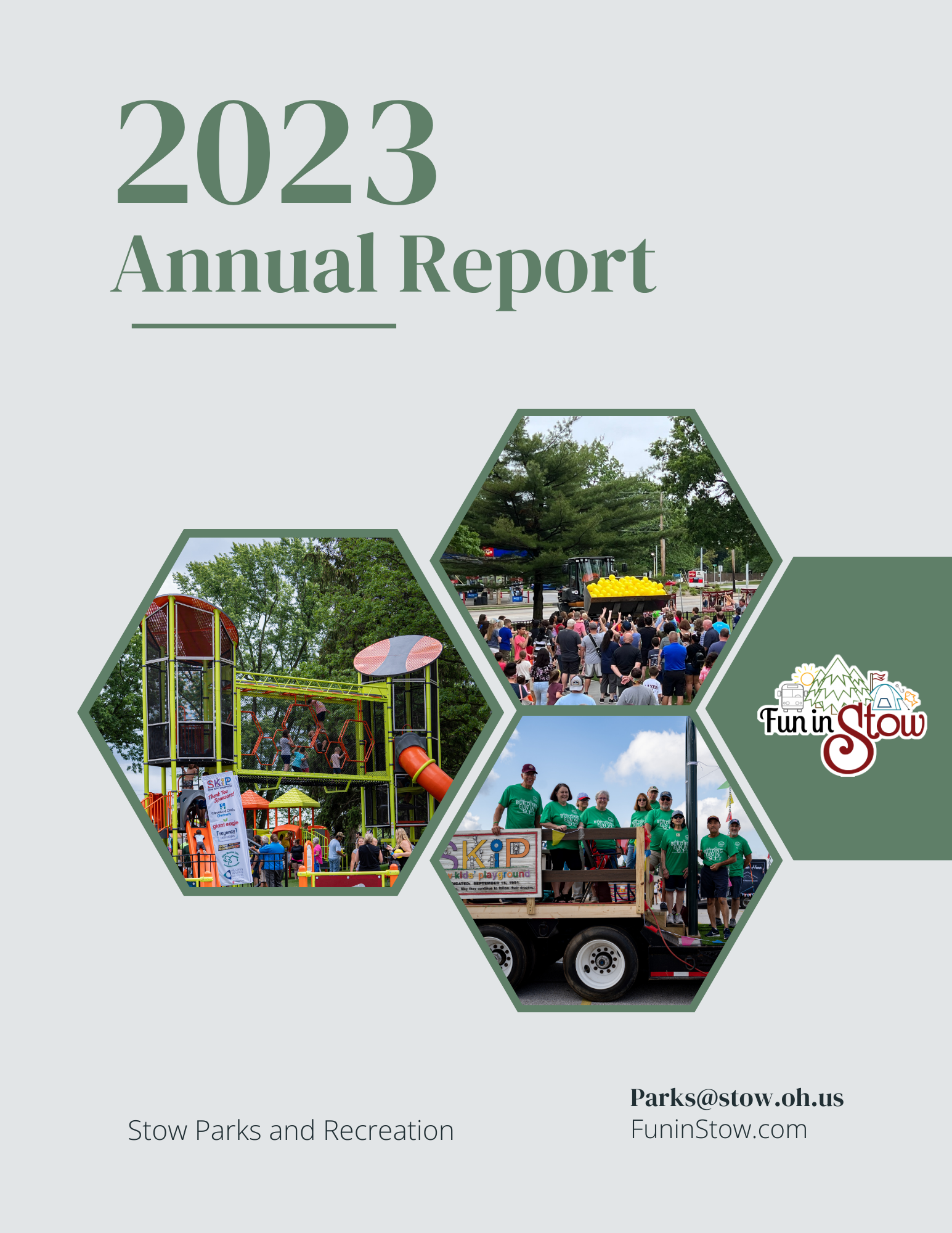 Parks and Recreation Annual Report Front Cover