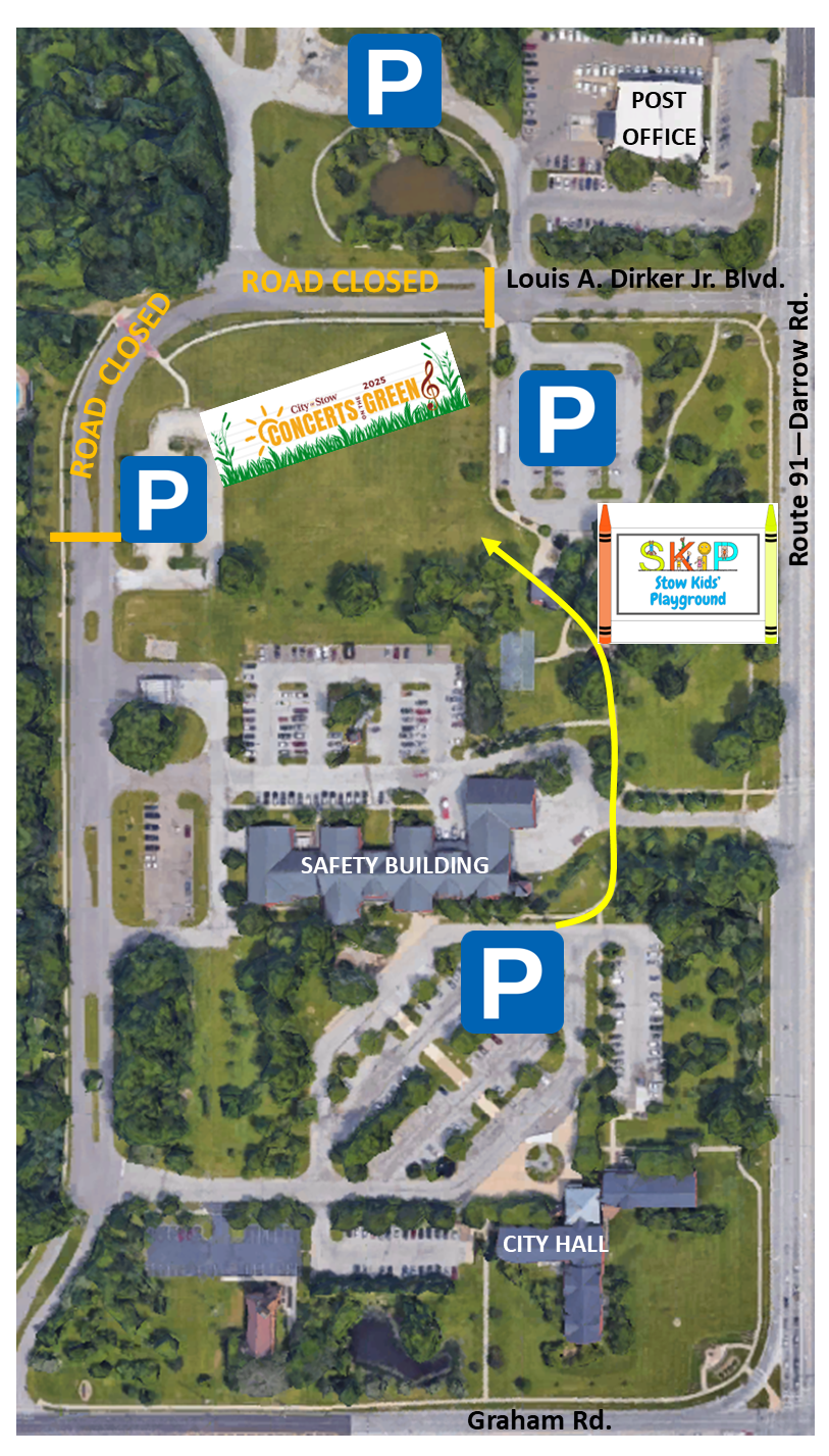 Concerts on the Green Parking Map
