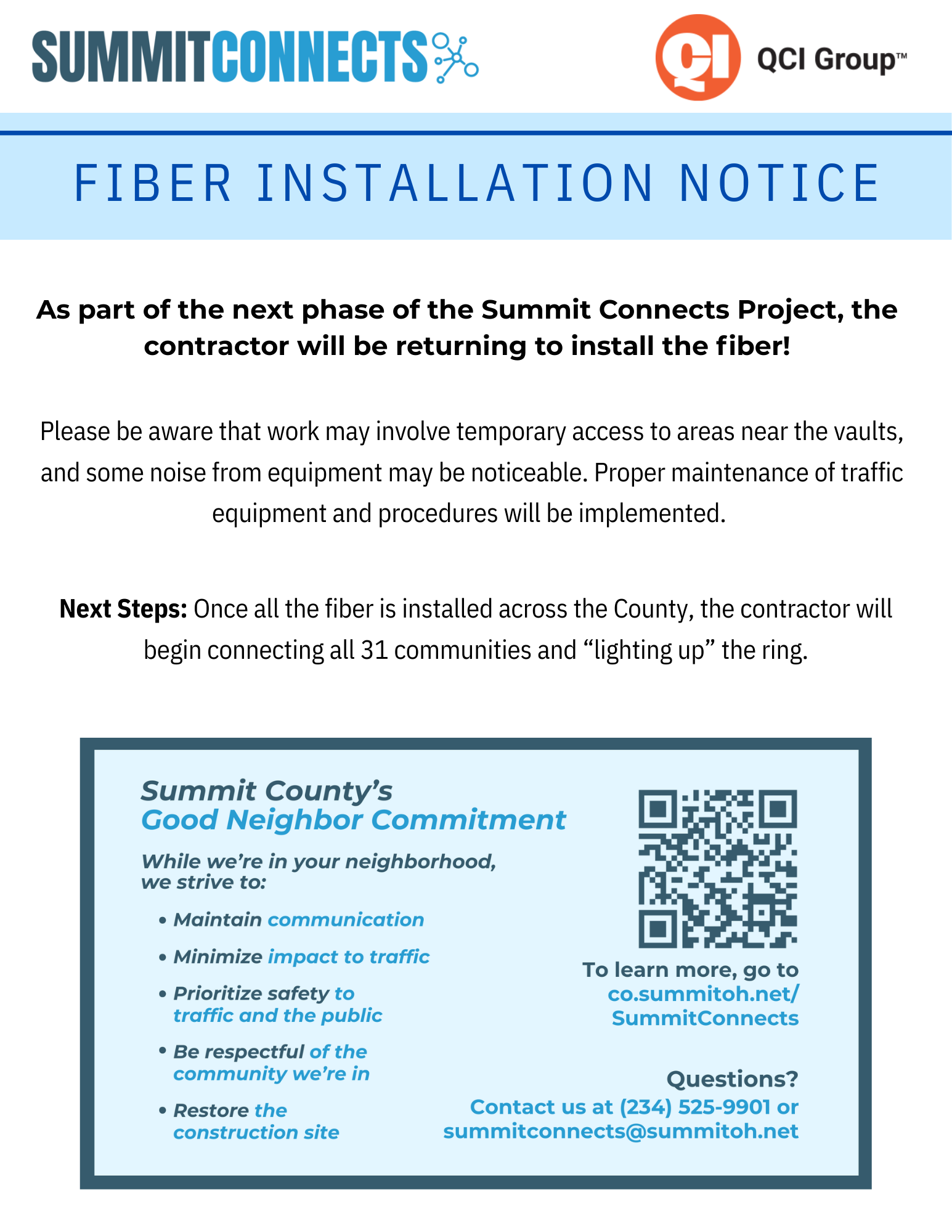 Fiber Installation Notice